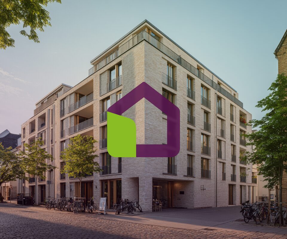 Neubau Komplex mit DG living Logo